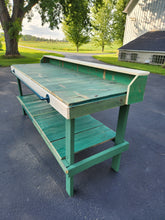 Load image into Gallery viewer, Vintage green workbench