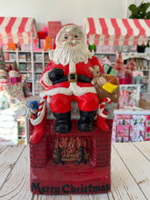 Load image into Gallery viewer, Vintage Ceramic Santa & Fireplace