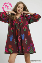 Load image into Gallery viewer, Mixed floral print shift dress