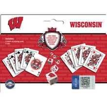 Load image into Gallery viewer, UW Madison 2 pack playing cards and dice set