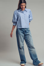 Load image into Gallery viewer, Western Stripe Button Down Blouse