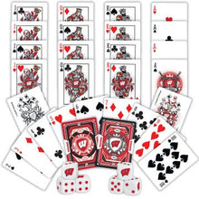 Load image into Gallery viewer, UW Madison 2 pack playing cards and dice set