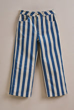 Load image into Gallery viewer, Striped Blue & White Denim Pants