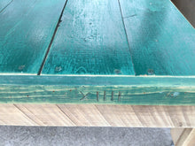 Load image into Gallery viewer, Vintage repurposed green workbench