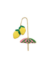 Load image into Gallery viewer, Beaded Umbrella Lemon Bag Charm