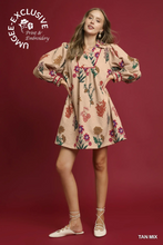 Load image into Gallery viewer, Mixed floral print shift dress