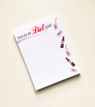 Load image into Gallery viewer, Fueled by Diet Coke notepad