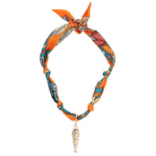 Load image into Gallery viewer, Scarf necklace with charm