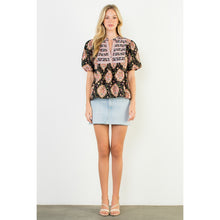 Load image into Gallery viewer, Puff sleeve babydoll floral top