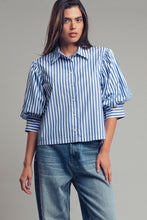 Load image into Gallery viewer, Western Stripe Button Down Blouse