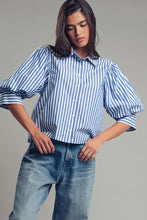 Load image into Gallery viewer, Western Stripe Button Down Blouse