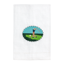 Load image into Gallery viewer, MudPie Golf Themed Needlepoint Towel
