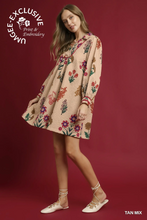 Load image into Gallery viewer, Mixed floral print shift dress