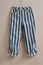 Load image into Gallery viewer, Striped Blue & White Denim Pants