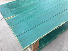 Load image into Gallery viewer, Vintage repurposed green workbench