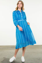 Load image into Gallery viewer, THML Blue Striped Collared Dress