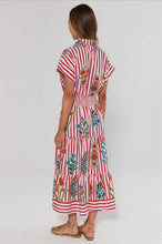 Load image into Gallery viewer, The Tilly - Red & White Striped floral Midi