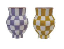 Load image into Gallery viewer, Checkered Ceramic Vase