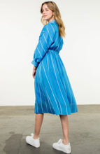 Load image into Gallery viewer, THML Blue Striped Collared Dress