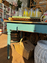 Load image into Gallery viewer, Vintage Chippy Aqua Table