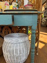 Load image into Gallery viewer, Vintage Chippy Aqua Table