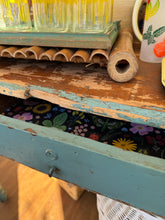 Load image into Gallery viewer, Vintage Chippy Aqua Table