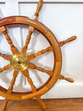 Load image into Gallery viewer, Vintage Wooden Ship Wheel