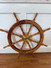 Load image into Gallery viewer, Vintage Wooden Ship Wheel