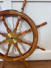 Load image into Gallery viewer, Vintage Wooden Ship Wheel