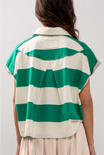 Load image into Gallery viewer, Bold Striped Dolman Sleeve Polo Shirt