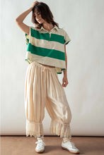 Load image into Gallery viewer, Bold Striped Dolman Sleeve Polo Shirt