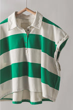 Load image into Gallery viewer, Bold Striped Dolman Sleeve Polo Shirt