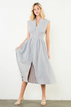Load image into Gallery viewer, The Sadie- Sleeveless Striped Floral Pattern Dress THML