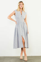 Load image into Gallery viewer, The Sadie- Sleeveless Striped Floral Pattern Dress THML