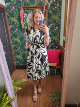 Load image into Gallery viewer, Black & White print shirt dress