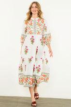 Load image into Gallery viewer, Floral tiered maxi dress with button detail
