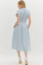 Load image into Gallery viewer, Blue striped midi dress
