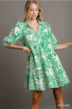 Load image into Gallery viewer, Green floral dress
