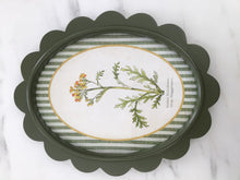 Load image into Gallery viewer, Green Scalloped Frame with Botanical Print
