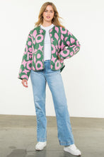 Load image into Gallery viewer, Quilted THML pink and green print jacket
