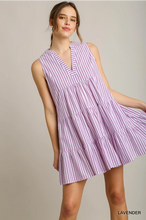 Load image into Gallery viewer, Lavender striped dress
