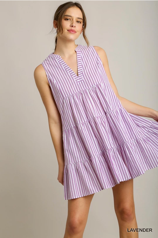 Lavender striped dress