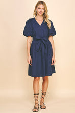 Load image into Gallery viewer, V neck navy dress
