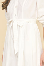 Load image into Gallery viewer, The Clara- Button Down Gathered Sleeve Midi Dress PINCH
