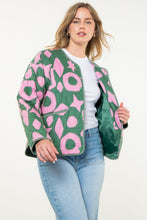 Load image into Gallery viewer, Quilted THML pink and green print jacket
