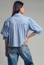 Load image into Gallery viewer, Western Stripe Button Down Blouse
