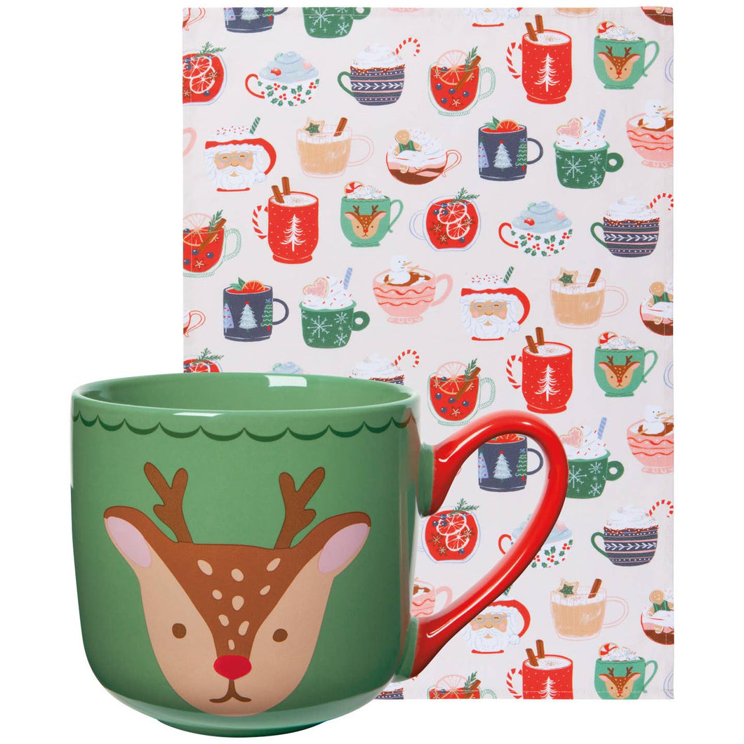 Cozy cup and dishtowel set