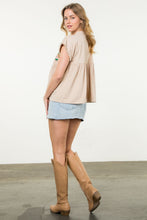 Load image into Gallery viewer, Cream corduroy embroidered top with tassle tie
