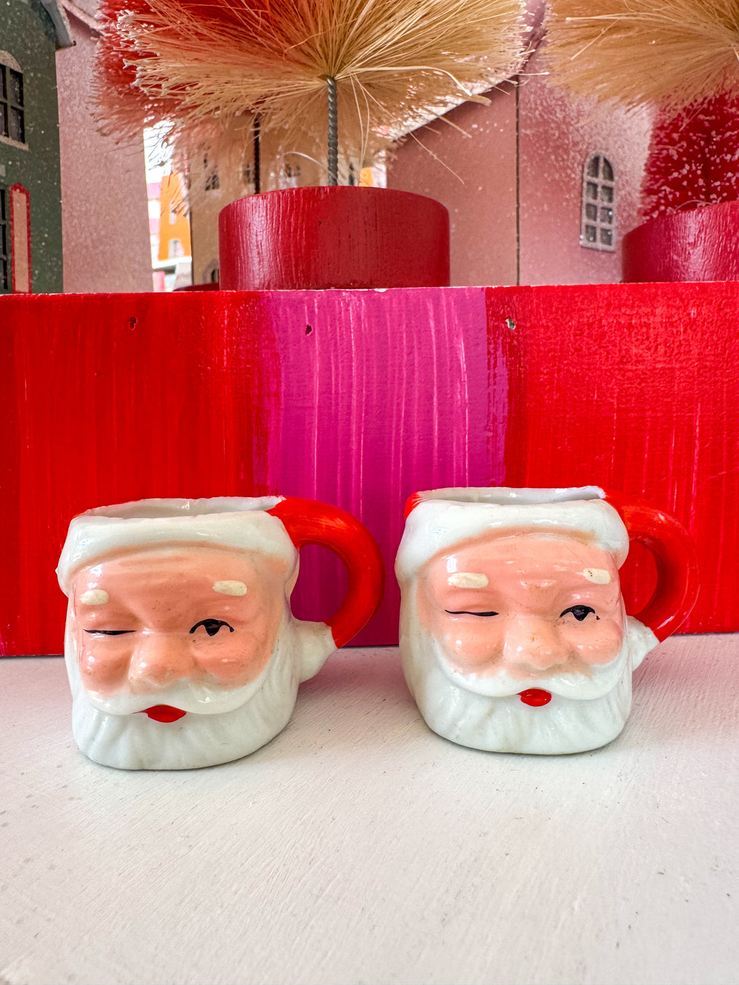 Vintage Mini Santa Mugs