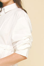 Load image into Gallery viewer, The Clara- Button Down Gathered Sleeve Midi Dress PINCH

